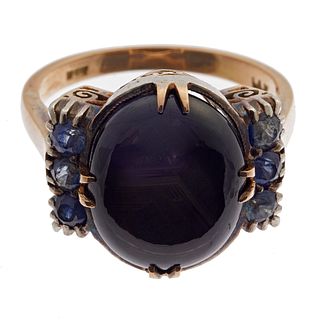 Black Star Sapphire, Sapphire, 14k Yellow Gold Ring