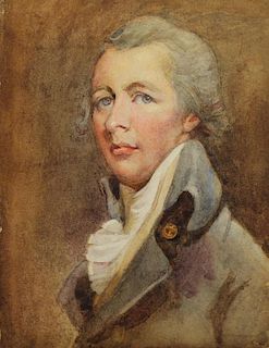 19th C. portrait of a General, Watercolor
