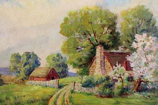 20th C. American Impressionist Rural Landscape