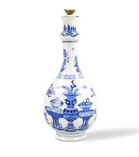 Chinese B & W Vase w/ Antique Motif, Kangxi Period