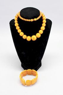 Amber Colored bracelet and Necklace