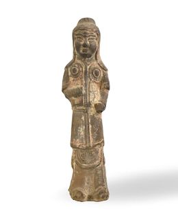 Chinese Ceramic Warrior Figurine, Northern Wei.