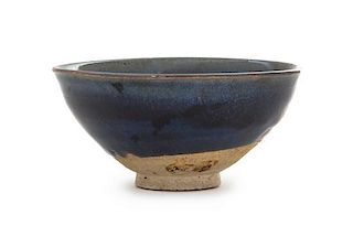 A Zibo Stoneware Tea Bowl Diameter 4 3/4 inches.