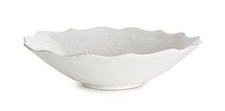 A White Glazed Porcelain Dish Diameter 5 3/4 inches.