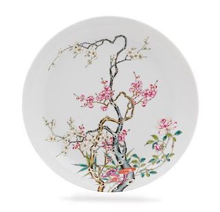 A Large Famille Rose Porcelain Charger Diameter 14 inches.