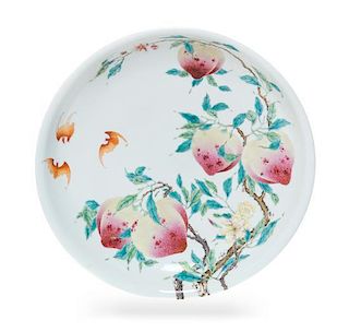A Famille Rose Porcelain Charger Diameter 14 1/2 inches.