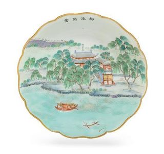 A Chinese Export Famille Rose Porcelain Dish Diameter 6 inches.
