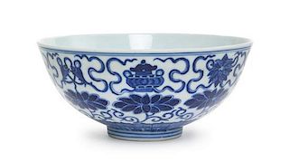 A Blue and White Porcelain Bowl Diameter 5 1/2 inches.