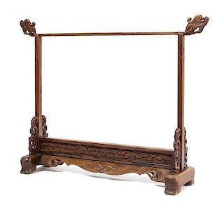 A Huanghuali Wood Brush Stand, Bijia Height 18 1/2 inches.