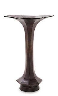 A Bronze Usubata Flower Vase Height 18 1/4 inches.
