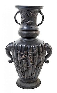 A Massive Bronze Vase Height 38 1/2 inches.