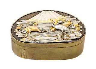 * A Japanese Mixed Metal Box Length 2 1/2 inches.