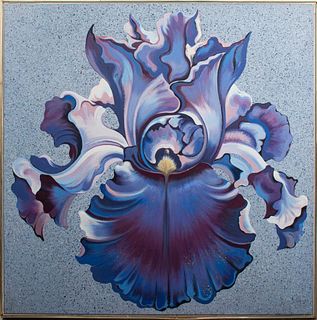 Lowell Nesbitt "Blue Violet Iris" Oil on Canvas