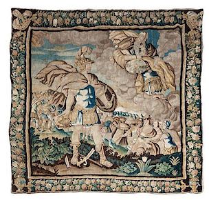 A Flemish Tapestry Height 111 x width 108 inches.