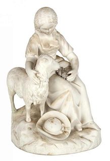A Continental Bisque Porcelain Figure Height 8 inches.