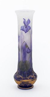 Daum Nancy "Violets" Glass Vase, ca. 1900