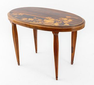 Emile Galle Art Nouveau Marquetry Side Table