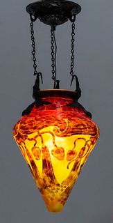 Le Verre Francais Cameo Glass Shade Pendant Lamp