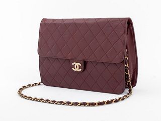 Chanel Burgundy Lambskin Leather Flap Bag