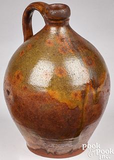 New England redware jug, 19th c.