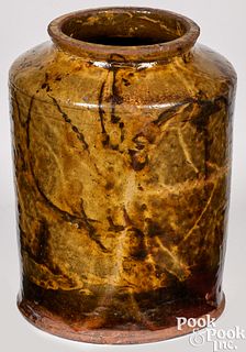 New England redware jar, 19th c., probably Maine