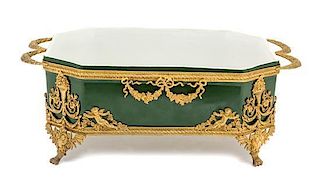 A Louis XVI Style Gilt Metal Jardiniere Stand Height 5 1/4 x width 12 1/2 inches.