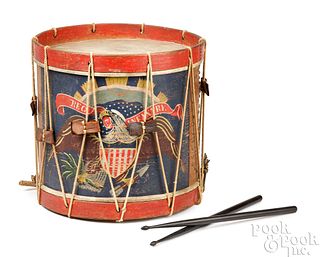 Civil War era painted regimental drum, mid 19th c.