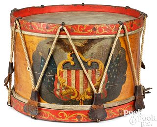Civil War era painted regimental drum, mid 19th c.