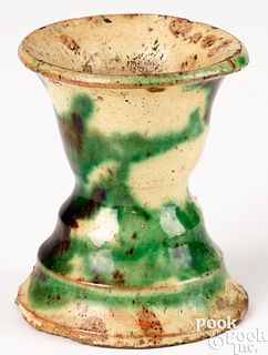 Small Shenandoah Valley redware vase, 19th c.