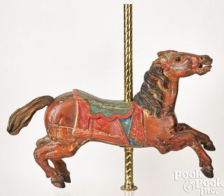 Carved and painted carousel horse, early 20th c.