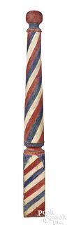Turned and painted barber pole, 19th c.
