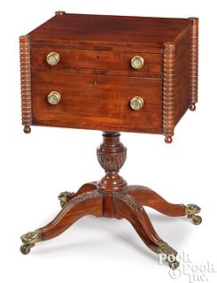 Federal mahogany two-drawer work table