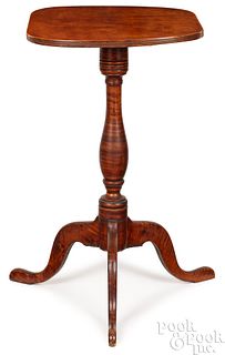 Federal tiger maple candlestand, early 19th c.