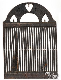 Carved and painted tape loom, early 20th c.