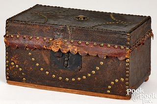 Lancaster County leather covered lock box