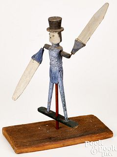 Carved and painted whirligig, early 20th c.