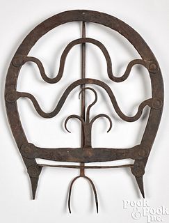 Wrought iron game roaster, early 19th c.