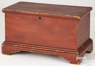 Miniature Pennsylvania stained pine blanket chest