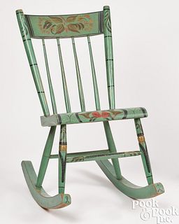 Mifflin County painted plank seat rocking chair