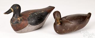 Two carved and painted duck decoys, early 20th c.