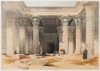 David Roberts, (British, 1796-1864), Views of Egypt published by FG Moon, comprising View from Under the Portico of the Templ