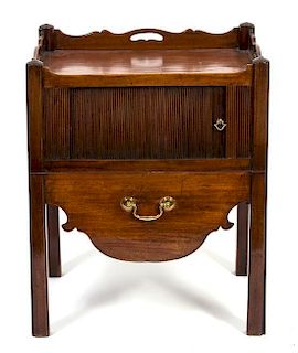 A Regency Style Mahogany Bedside Cabinet Height 30 x width 24 x depth 18 3/4 inches.