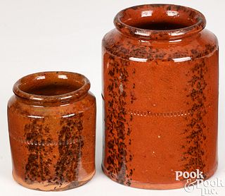 Two Pennsylvania redware jars, early 19th c.