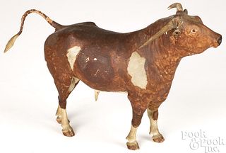 John Reber carved and gessoed bull