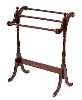 A Regency Style Mahogany Blanket Rack Height 36 inches.
