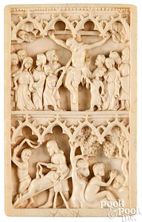 French relief carved ivory panel