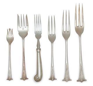 An English Silver Flatware Service, Various Makers, Wallace Sterling Company and CJ Vander Onslow pattern, comprising: 12 ste