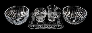 A Group of Five Waterford Glass Articles Length of tray 10 1/4 inches.