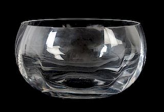 A Wedgwood Lead Glass Bowl Height 5 1/2 x diameter 9 1/2 inches.
