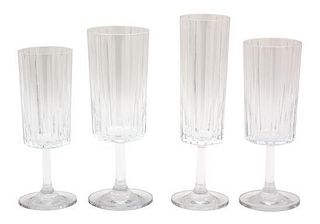 A Partial Baccarat Stemware Service Height of tallest 7 5/8 inches.